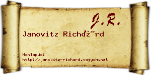 Janovitz Richárd névjegykártya